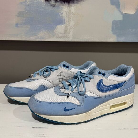 EUC Men’s Nike Air Force 1 Premium Blueprint sz 11 - Picture 1 of 8